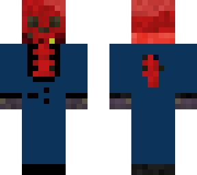 red skeleton in tux