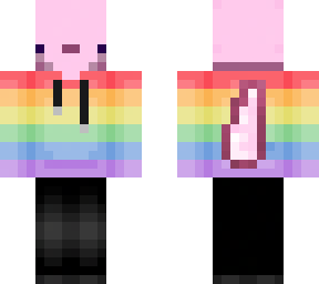 axolotl wearing rainbow hoodie (pink version)