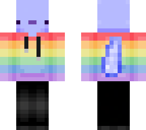 axolotl wearing rainbow hoodie (rare blue version)