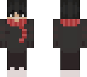 black sweatshirt with scarf