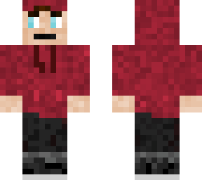 chilled skin, boy wearing a red hoodie