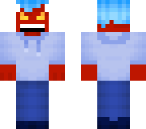 extremelias skin - a red blue haired demon skin