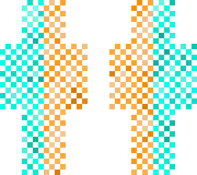 half orange half cyan