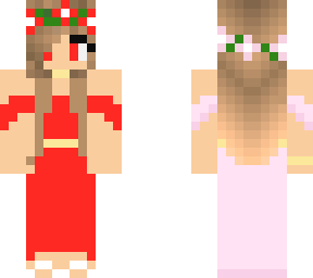 pink / red flower girl