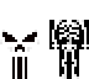 punisher front / skeleton back (no head)
