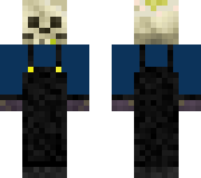 skeleton in black overals