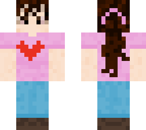 casual girl with heart shirt