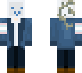 classy blue suite tv head w/ trans flag and vines
