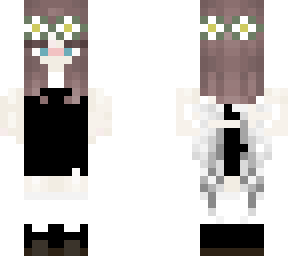 cute brown hair girl with white wings