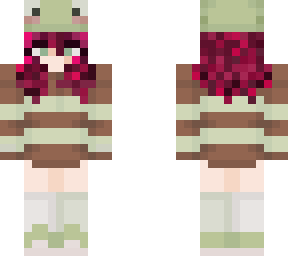 frog with medium maroon hair