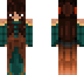 green & brown dress
