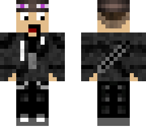 man in enderman suit