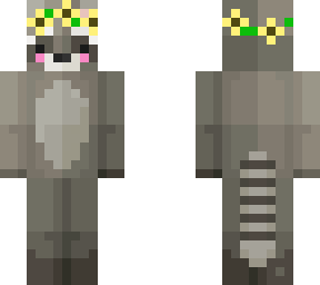 racoon with a flower crown