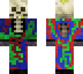 skeleton in a painted tuxsido