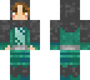 hooded with green