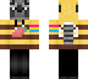 raccoon in bee hoodie
