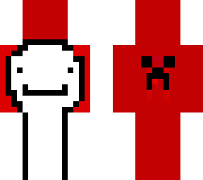 red dream with creeper face on the back
