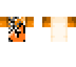 white tshirt whit orange sleeve - kitsune