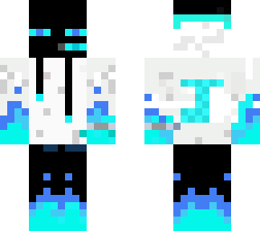 blue gaming enderman with j