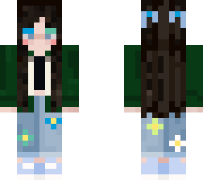 green sweater black haired girl - original by zoelowercase