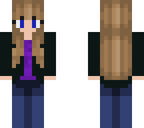 light brown hair, blue jeans, leather jacket girl