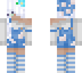 silver and blue mushroom girl