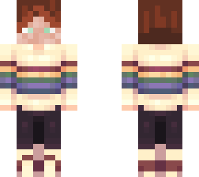 vitiligo skin w/ dark ranbow sweater