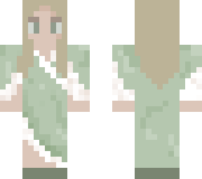 minimal girl wearing green dress
