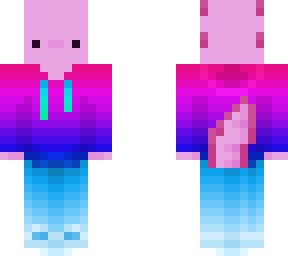 axolotl in a rainbow hoodie