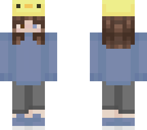 blue sweater w/duck hat