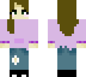brunette girl in purple sweater