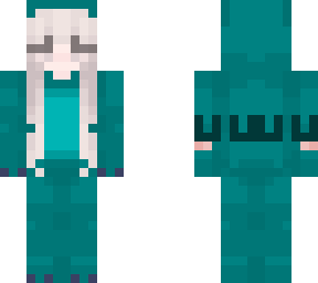 cute girl in cyan hoodie