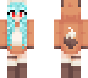 fox girl (edited) blue hair
