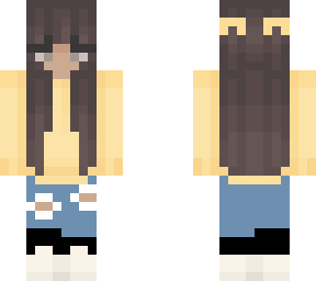 girl with pastel-yellow hoodie and ripped jeans