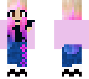 girl with rainbow hair and flower jeans