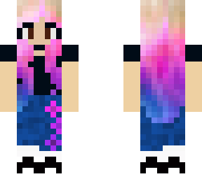girl with rainbow hair and jeans
