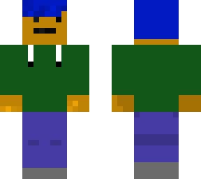 hoodie kid with blue hair