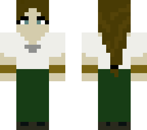 medieval woman: brown and green