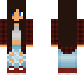 teen girl in red plaid shirt v2