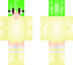 yellow sweater w/ green hair girl
