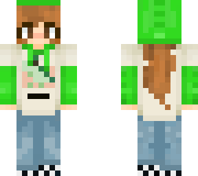 brown haired gurl in dino hoodie