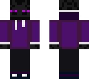 a enderman with a purple hoodie