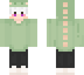albino boy in dino hoodie