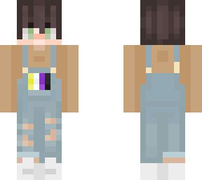 brown blue overall enby