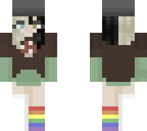 mushroom core girl || half and half colored hair