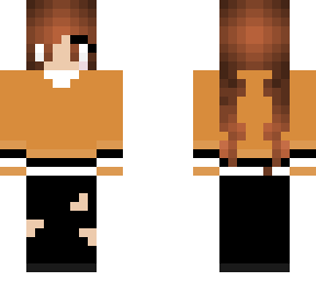 orange jacket and black jeans