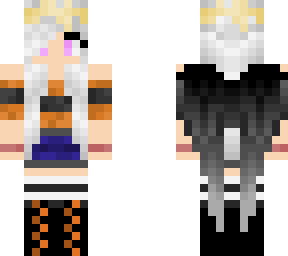 white haired black angel girl