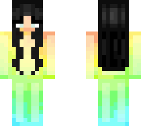 cute rainbow block skin black hair
