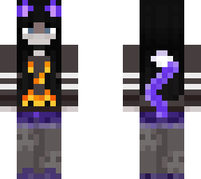 goth cat girl in purple
