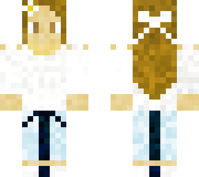 kawaii w/ jeans and flower bow/bow
